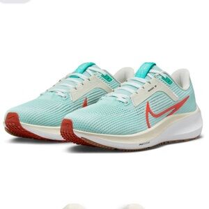 Women's Nike Pegasus Zoom Running Sneakers with Coral Swoosh